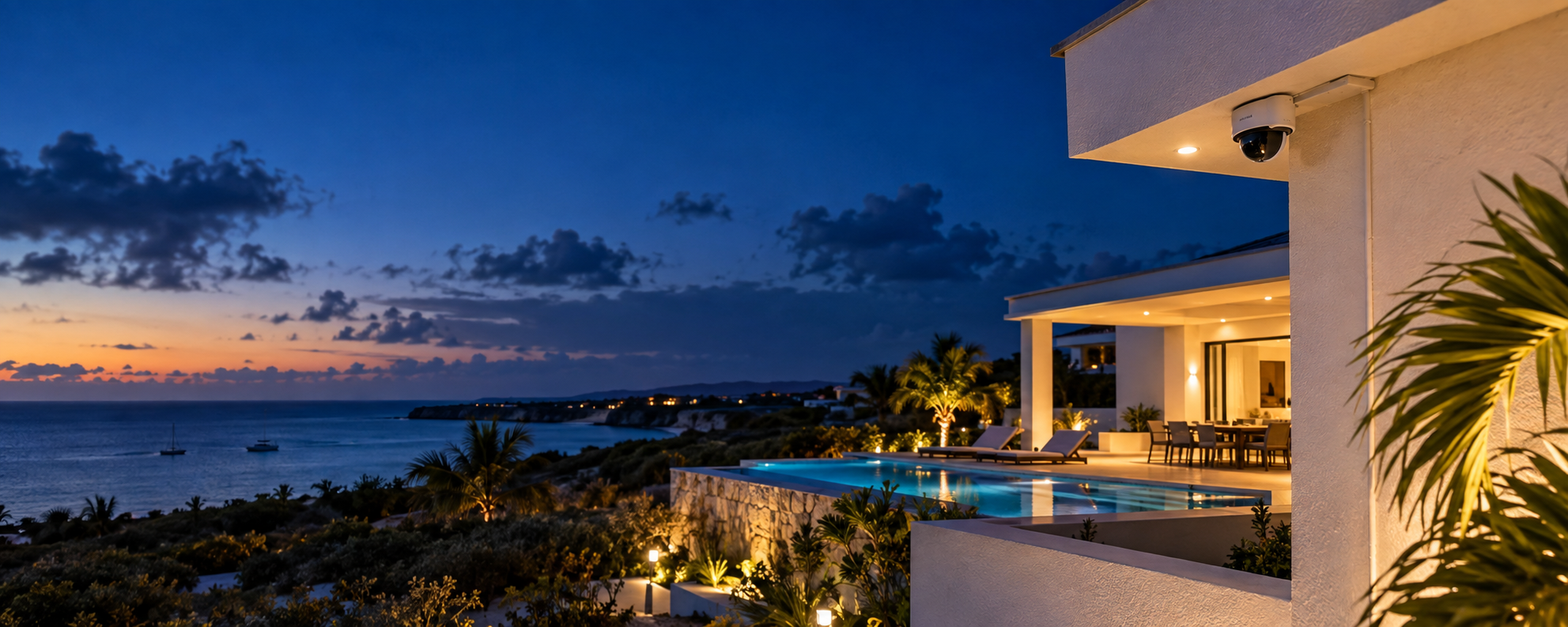 Modern coastal property on Bonaire protected by a professionally installed camera